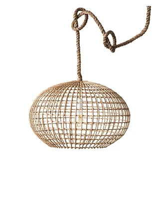 Storied Home Open-Weave Wicker Ceiling Light Natural