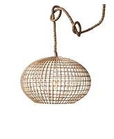 Storied Home Open-Weave Wicker Ceiling Light Natural