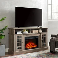 Classic Tv Stand with 23" Fireplace for TVs up to 65"