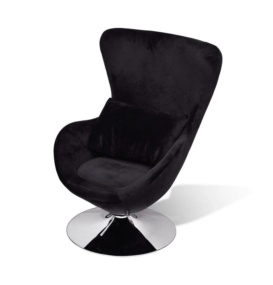 vidaXL Armchair with Egg Shape Black