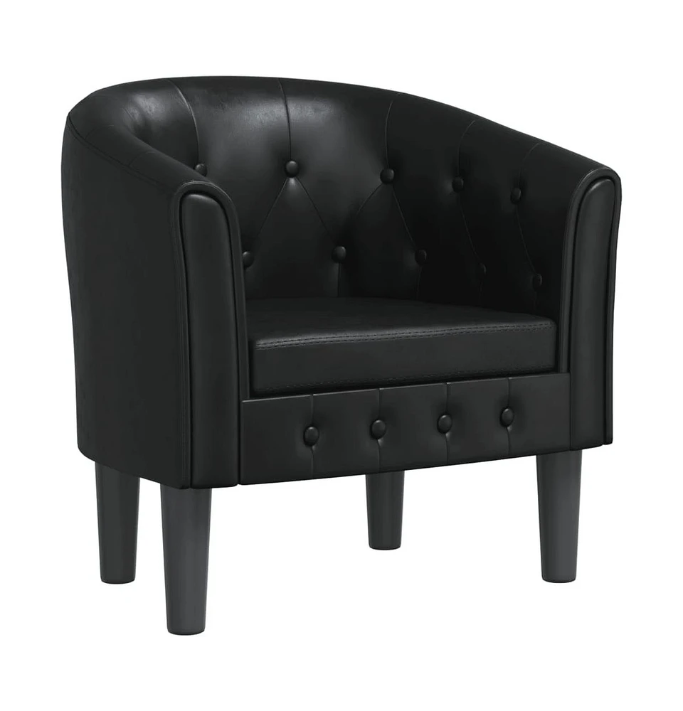 vidaXL Tub Chair Black Faux Leather