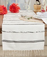 Saro Lifestyle Modern Minimalist Striped Table Runner, 16"x72"