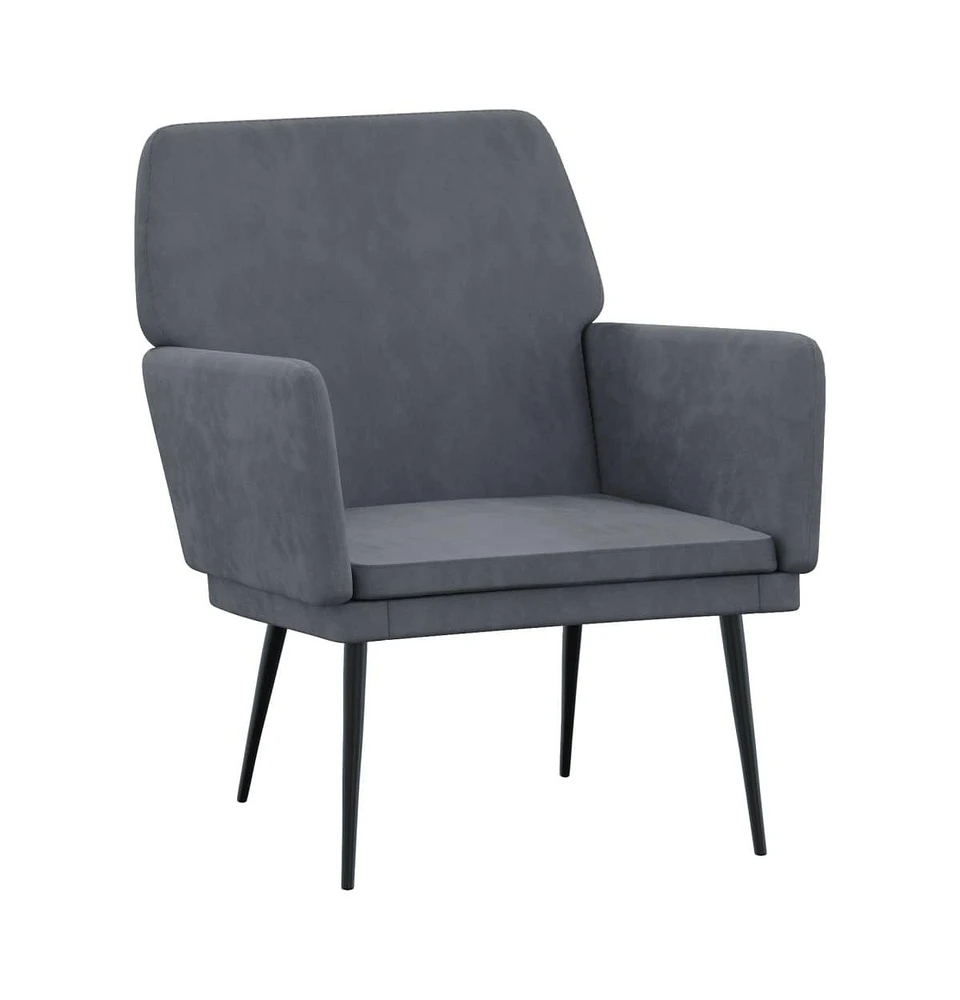 vidaXL Armchair Dark Gray 24.4"x31.1"x31.1" Velvet