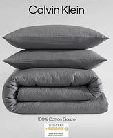 Calvin Klein Seersucker 3 Piece Duvet Cover Set