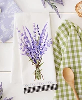 Design Imports Cotton Kitchen Towel Set Lightweight Fast-Drying Dish Towels, 18x28", Lavender Bouquet, 3 Piece