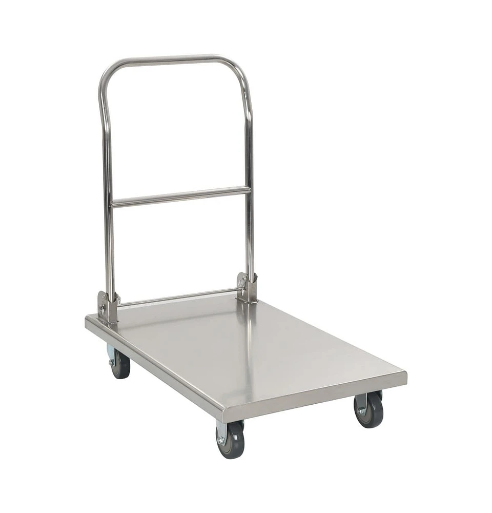 vidaXL Platform Wagon Silver 32.3"x20.9"x33.9" Stainless Steel