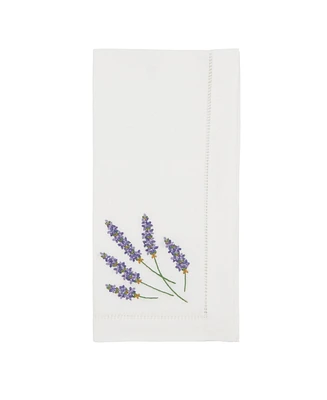 Saro Lifestyle Garden Bliss Embroidered Lavender Napkin Set of 6, 20"x20"