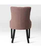 WestinTrends Upholstered Wingback Button Tufted Dining Chair