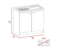 Brookline Rectangle 2-Door Utility Sink And Cabinet White And Light Gray