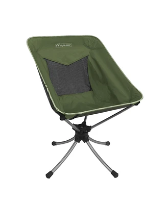 ECR4Kids Lightspeed Outdoors Short Swivel Camp Chair, Outside Seating, Green