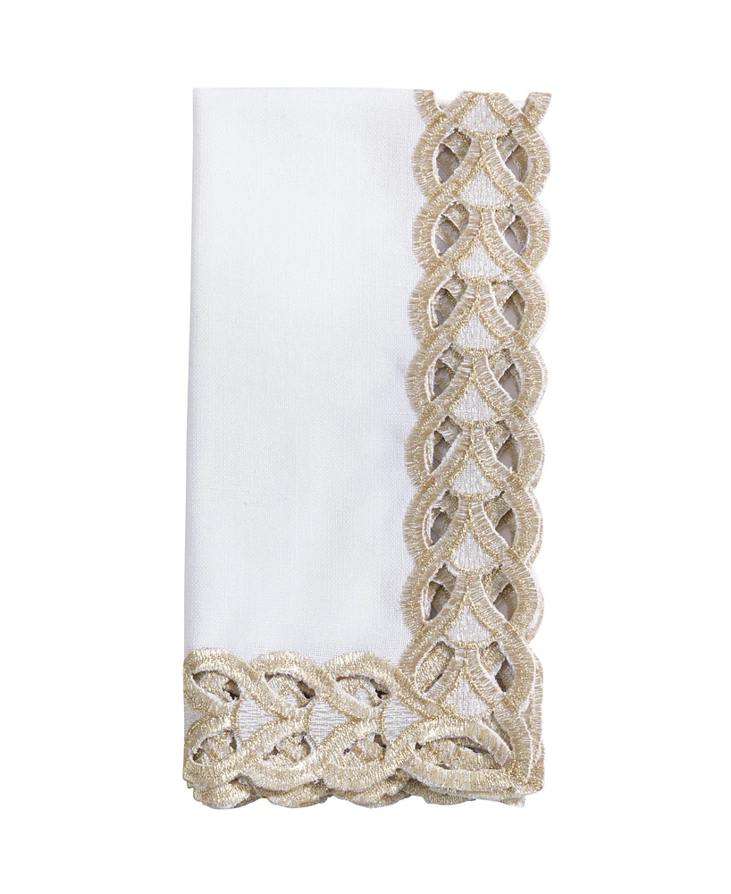 Saro Lifestyle Braided Bliss Border Napkin Set of 4, 20"x20"