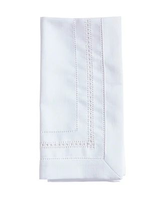 Saro Lifestyle Traditional Hemstitch Dinner Napkin Set of 12, 18"18"
