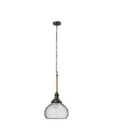 Robert Stevenson Lighting Martha - Woven Metal and Natural Rope Ceiling Light Black