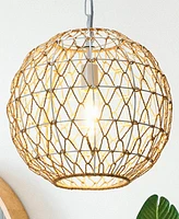 Robert Stevenson Lighting Alaina - Natural Paper Rope and Metal Ceiling Light