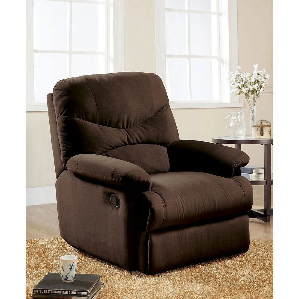 Simplie Fun Arcadia Glider Recliner Chair(Motion) in Chocolate Microfiber 00635