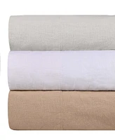 Superior Cotton Linen Blend Deep Pocket 4-Piece Bed Sheet Set