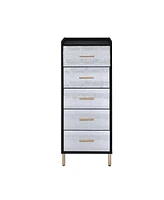 Streamdale Furniture Myles Jewelry Armoire, Black, Silver & Gold Finish