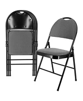 Elama 4 Piece Metal Folding Chair with Padded Seats and Top Handle