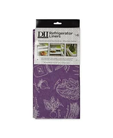 Design Imports Fridge Liner Collection Non-Adhesive, Cut to Fit, 12x24", Eggplant Market, 6 Piece
