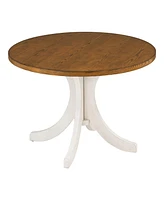 Simplie Fun Mid-Century Solid Wood Round Dining Table For Small Places, Table