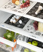 Design Imports Fridge Liner Collection Non-Adhesive, Cut to Fit, 12x24", Black Market Print, 6 Piece