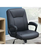 Simplie Fun Relax Cushioned Office Chair 1 Piece Upholstered Seat Back Adjustable Chair Comfort