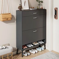 Streamdale Furniture Shoe Cabinet, Shoe Storage Shelves, Grey