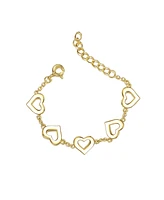 GiGiGirl 14k Yellow Gold Plated Forever Heart Toddler/Kids Bracelet, Adjustable in Length, 1-6yrs