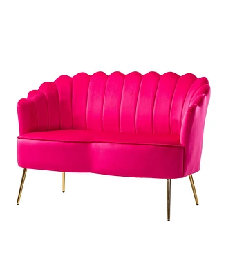 Hulala Home Xabier Contemporary 50.2" Loveseat with Flower Shaped Back