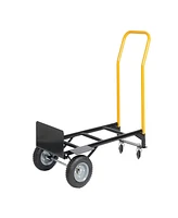 Hand Truck Dual Purpose 2 Wheel Dolly Cart And 4 Wheel Push Cart With Swivel Wheels 330 Lbs