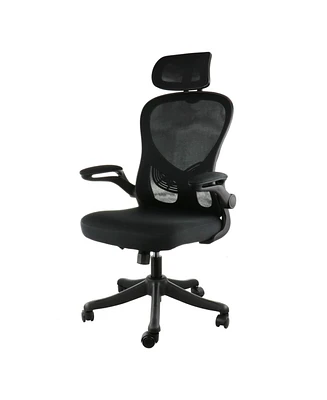 Elama High Back Adjustable Mesh and Fabric Office Chair with Adjustable Head Rest
