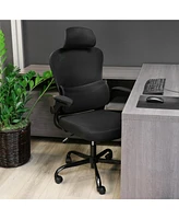 Elama High Back Adjustable Mesh and Fabric Office Chair with Metal Base Head Rest