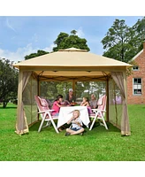 Yescom 11x11ft Pop-Up Gazebo Tent with Mesh Sidewall Canopy Shelter Outdoor Home Patio