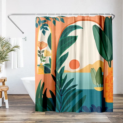 71x74 Coastal Shower Curtain - Ocean View by Modern Tropical
