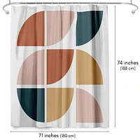 71x74 Abstract Shower Curtain - Mid Century Circles by ArtPrink