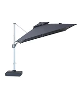 Mondawe 10 ft Cantilever Patio Umbrella with 360° Rotation, Cover and Base Included