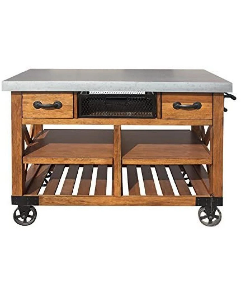 Simplie Fun Kailey Kitchen Cart, Antique Oak