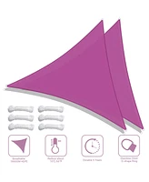 2 Pack Ft 97% Uv Block Triangle Sun Shade Sail Canopy Outdoor Pool Cover Net