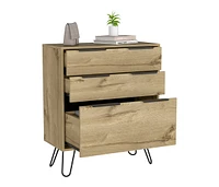 Augusta Dresser, Hairpin Legs, Three Drawers, Superior Top - Light Oak