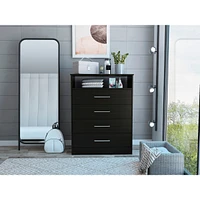 Cassville 4-Drawer 1-Shelf Dresser Black Wengue