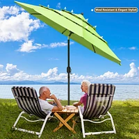 Yescom 10 Ft 3 Tier Patio Umbrella with Crank Handle Push to Tilt Yard Outdoor