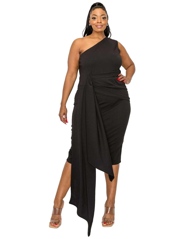 L I V D Plus Esme Front Draped Sash Dress