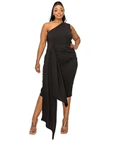 L I V D Plus Esme Front Draped Sash Dress