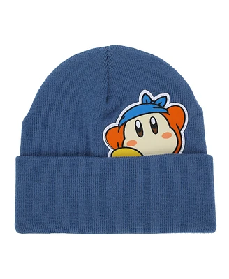 Kirby Men's Peek-a-boo Waddle Dee Adult Blue Cuffed Beanie