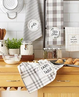 Design Imports Home Sweet Farmhouse Kitchen Collection, Dishtowel Set, 18x28", Gray, 4 Count