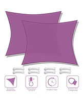 2 Pack 10x8 Ft 97% Uv Block Rectangle Hdpe Sun Shade Sail Heavy Duty Canopy Park