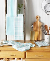 Design Imports Assorted Woven, Kitchen Dishtowel Set, 18x28", Aqua, 5 Piece