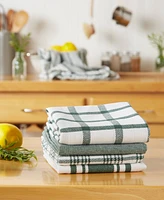 Design Imports Assorted Woven, Kitchen Dishtowel Set, 18x28", Dark Green, 5 Piece