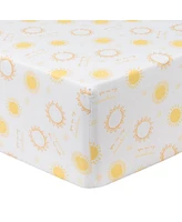 Sammy & Lou Butterflies & Sunshine 2-Pack Microfiber Fitted Crib Sheet Set by