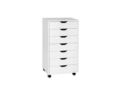 Slickblue 7-Drawer Chest Storage Dresser Floor Cabinet Organizer with Wheels-White